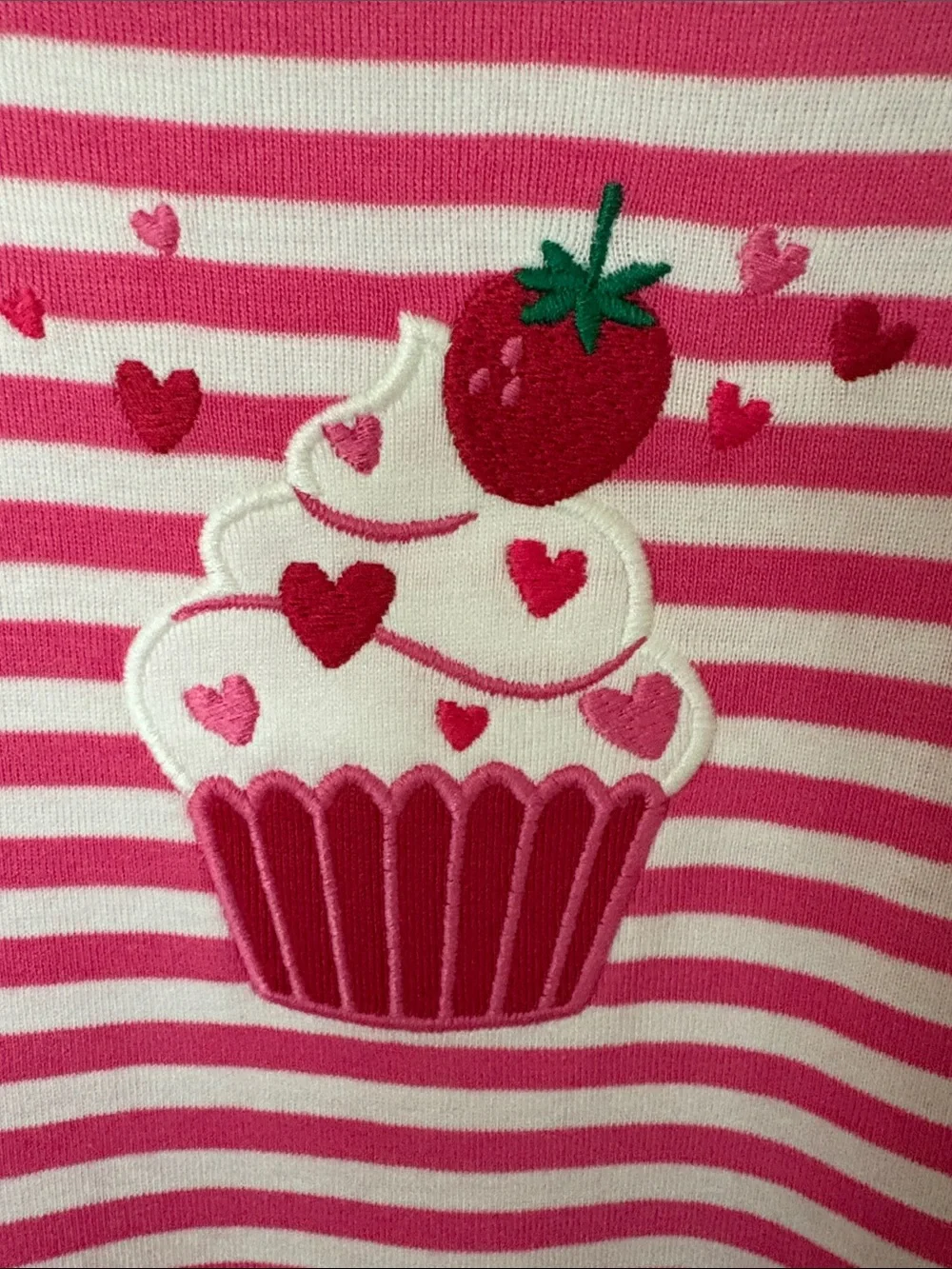 Gymboree Pink & White Striped Cupcake and Strawberry Dress Size 10 Birthday